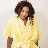 Robe - Yellow with Pink Piping