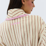 Winter Robe - Cream Stripe