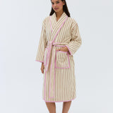 Winter Robe - Cream Stripe