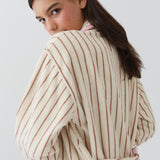 Winter Robe - Cream Stripe