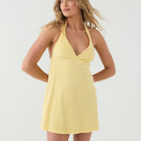 Halter Mini Dress - Yellow