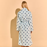 Blue Hearts Cotton Beach Bathrobe