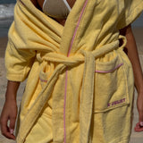 Robe - Yellow with Pink Piping