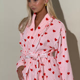 Pink Hearts Cotton Beach & Bathrobe