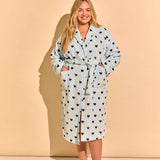Blue Hearts Cotton Beach Bathrobe