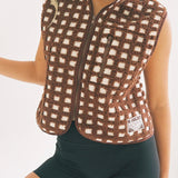 Brown Grid Vest