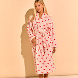 Pink Hearts Cotton Beach & Bathrobe