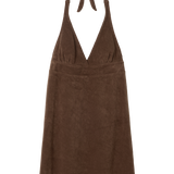 Halter Mini Dress - Brown